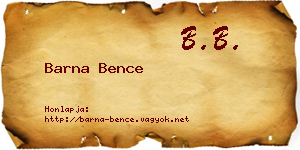 Barna Bence névjegykártya